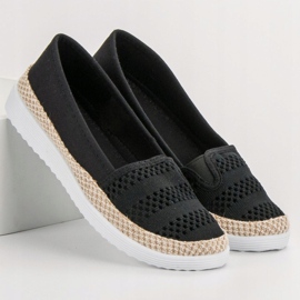 SHELOVET Tekstylne Espadryle czarne 1