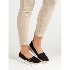 SHELOVET Tekstylne Espadryle czarne 2