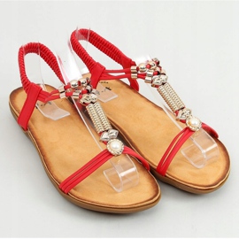 Sandałki damskie czerwone H075 Rojo 1