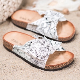 Bella Paris Klapki Snake Print szare 1