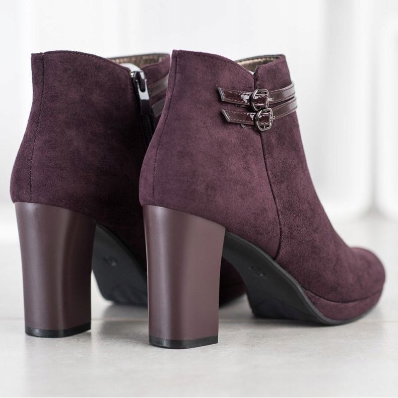 M.Daszyński Eleganckie Botki Z Paskami czerwone wielokolorowe 1