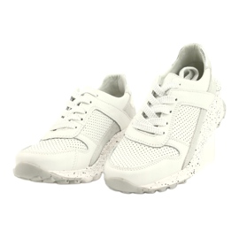 Slipony buty sportowe skóra FILIPPO DP2008/21 WH białe 1