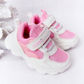Dziecięce Sportowe Buty Sneakersy Biało-Różowe Sugar białe 2