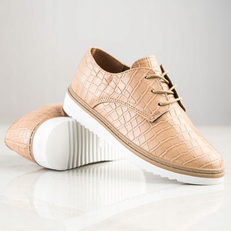 SHELOVET Brązowe Półbuty Snake Print 1