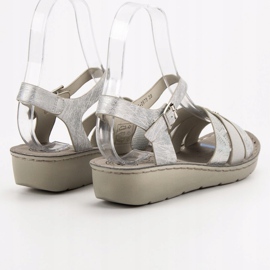 Evento Srebrne Sandałki szare 1