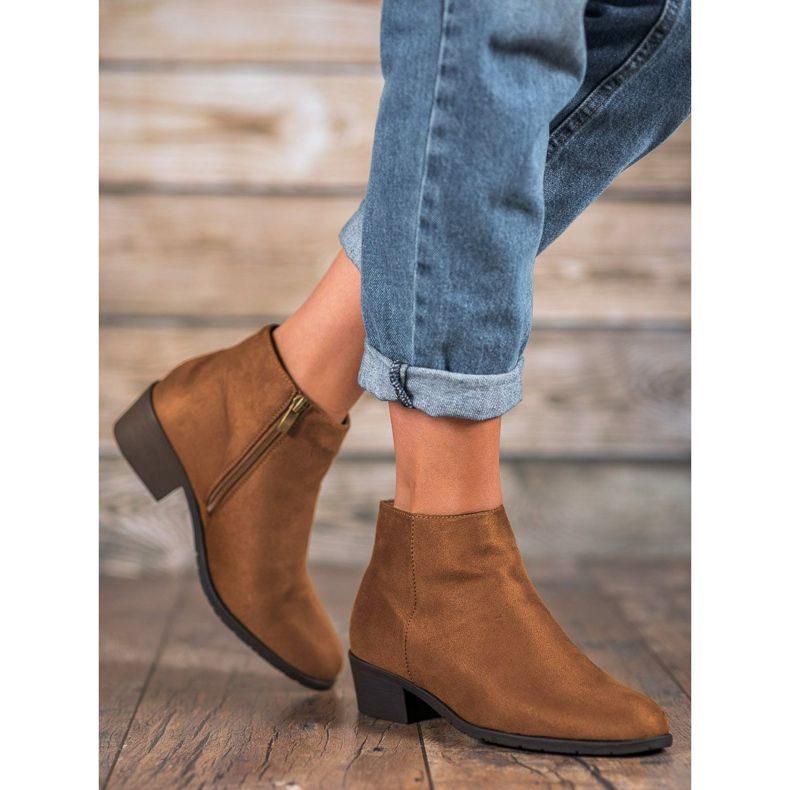 Filippo Camelowe Botki Damskie brązowe 2