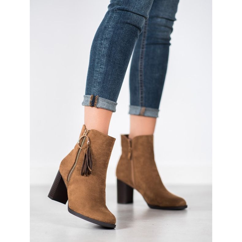 Filippo Stylowe Zamszowe Botki brązowe 1