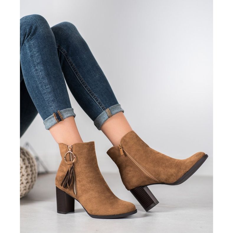 Filippo Stylowe Zamszowe Botki brązowe 2