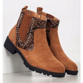 Small Swan Sztyblety Snake Print brązowe 1