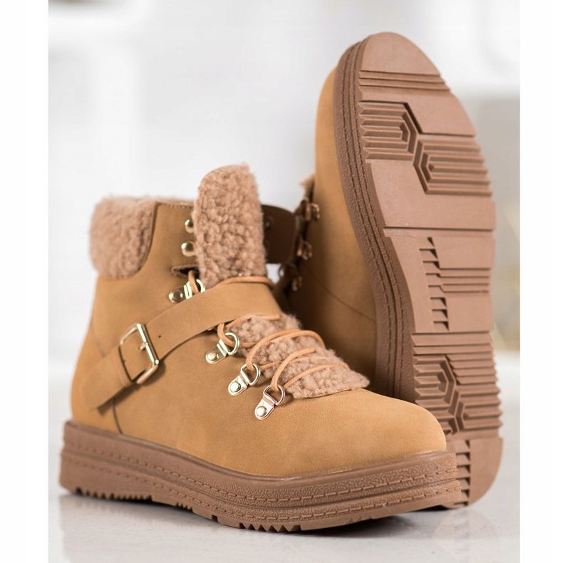 Stylowe Botki VICES brązowe 1