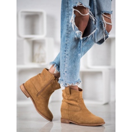 Bella Paris Kowbojki Na Koturnie brązowe 1