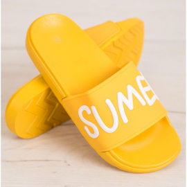 SHELOVET Gumowe Klapki żółte 1