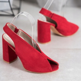 Filippo Wsuwane Sandały Na Słupku czerwone 1