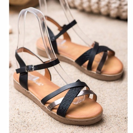 Weide Stylowe Sandały Z Eko Skóry czarne 1