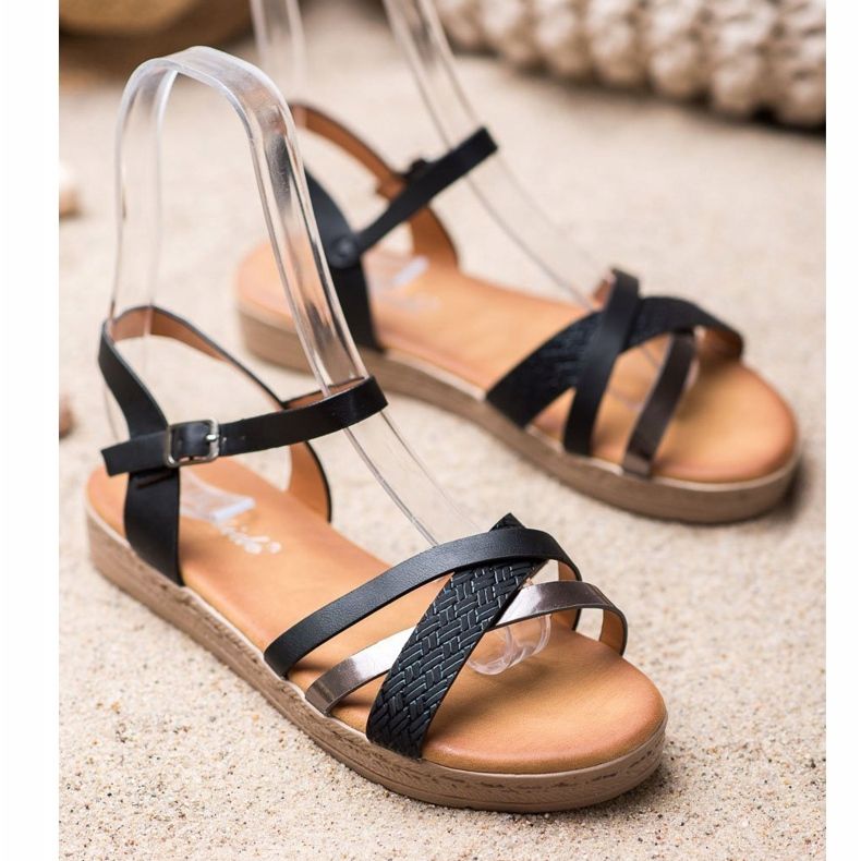 Weide Stylowe Sandały Z Eko Skóry czarne 1