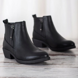 Bella Paris Ocieplane Botki Z Suwakiem czarne 2