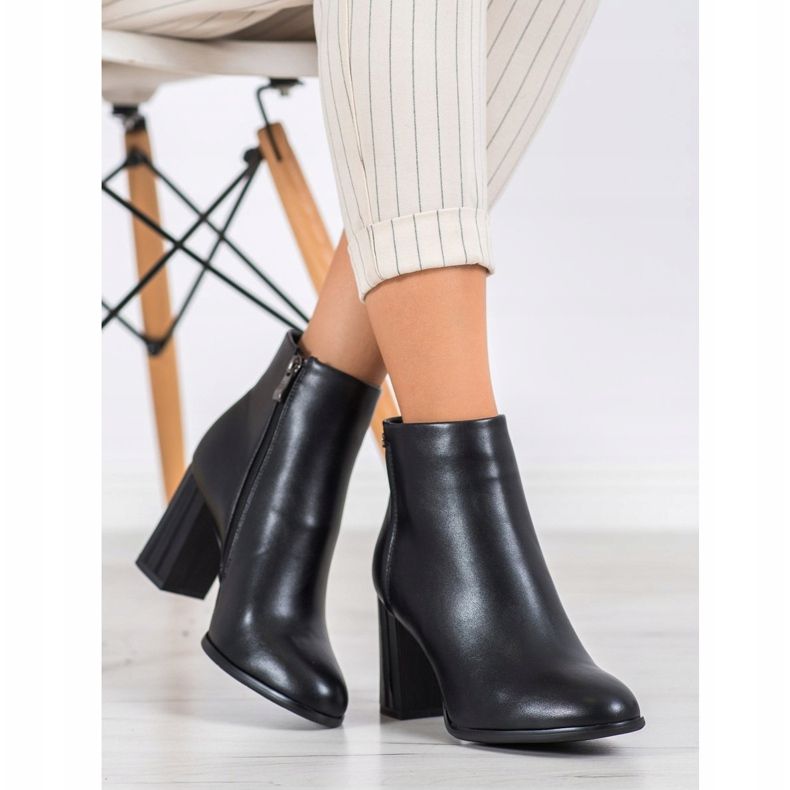 Filippo Klasyczne Botki Na Słupku czarne 1