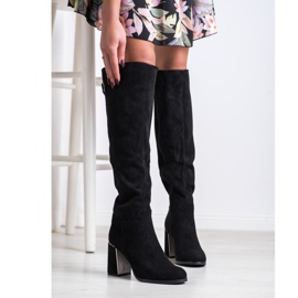 Goodin Eleganckie Zamszowe Kozaki czarne 1