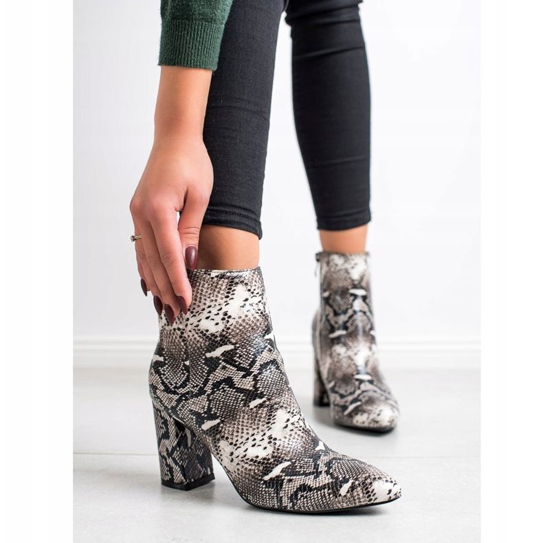 Goodin Botki W Szpic Snake Print wielokolorowe 1