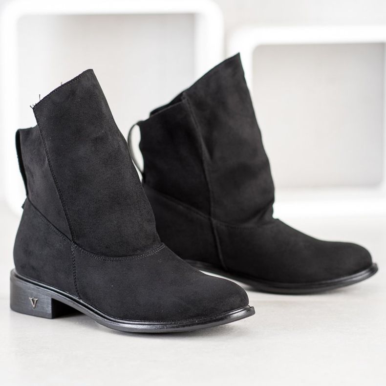 Gogo Botki Z Szeroką Cholewką czarne 2