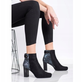 M.Daszyński Botki Na Słupku czarne 2