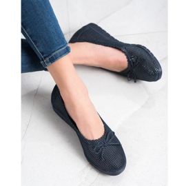 Filippo Eleganckie Baleriny Ze Skróy granatowe niebieskie 1