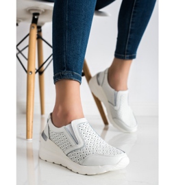 Goodin Białe Wsuwane Sneakersy Ze Skóry 2