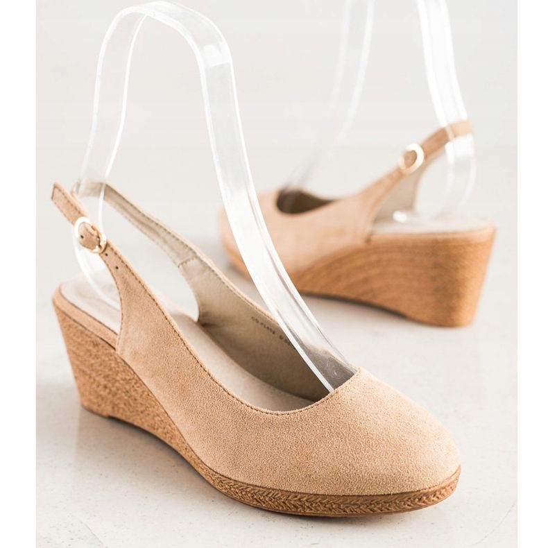 Goodin Wygodne Czółenka Na Koturnie brązowe 1