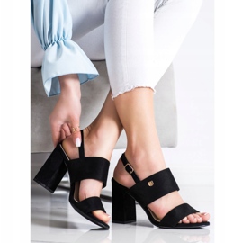 Goodin Sandałki Na Szerokim Słupku czarne 2