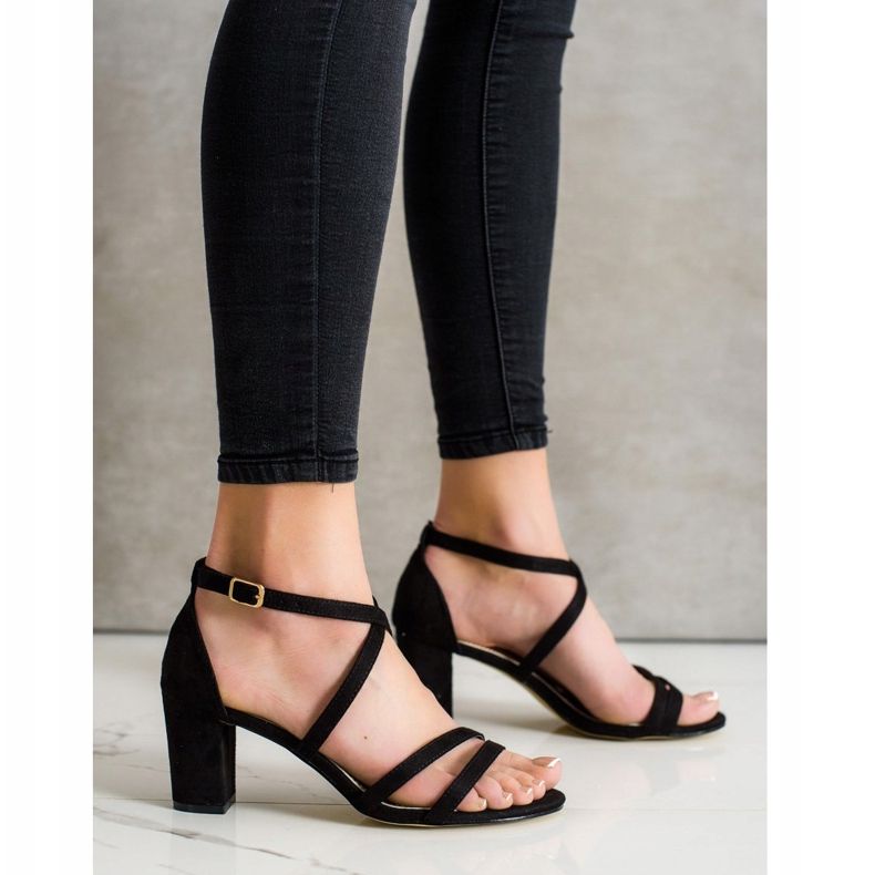 Goodin Sandałki Na Słupku czarne 1