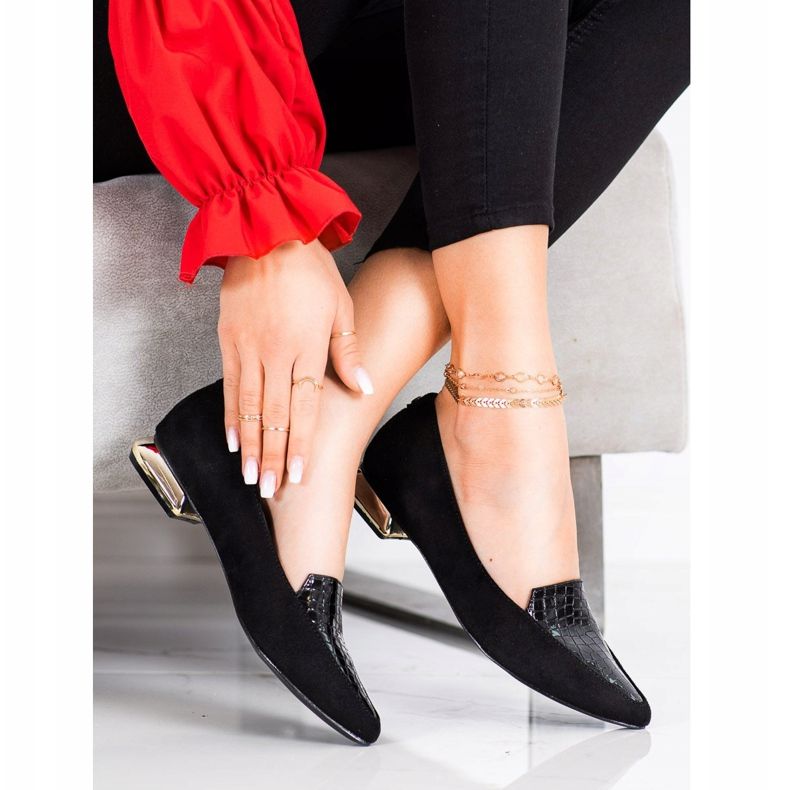 Goodin Modne Czółenka W Szpic czarne 1