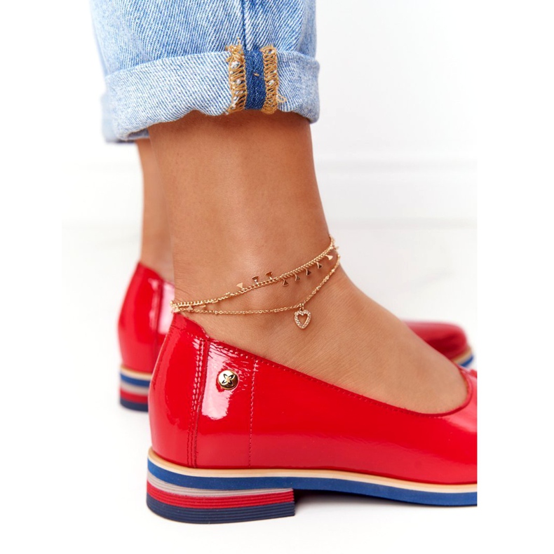 Skórzane Lakierowane Półbuty Maciejka 05035-08 Czerwone 1