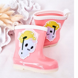 Dziecięce Kalosze Z Króliczkiem Różowe 1