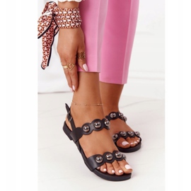 Sandały Z Dżetami S.Barski 541-52 Czarne 2