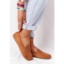 Damskie Zamszowe Mokasyny Camel Molly brązowe wielokolorowe 1