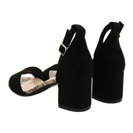 Sandały na niskim słupku Sergio Leone SK839 beżowy brązowe czarne 5