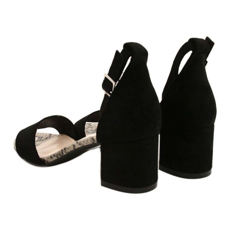 Sandały na niskim słupku Sergio Leone SK839 beżowy brązowe czarne 5