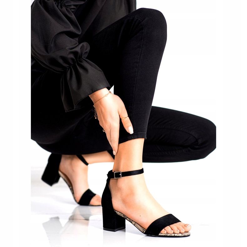 Sandały na niskim słupku Sergio Leone SK839 beżowy brązowe czarne 1