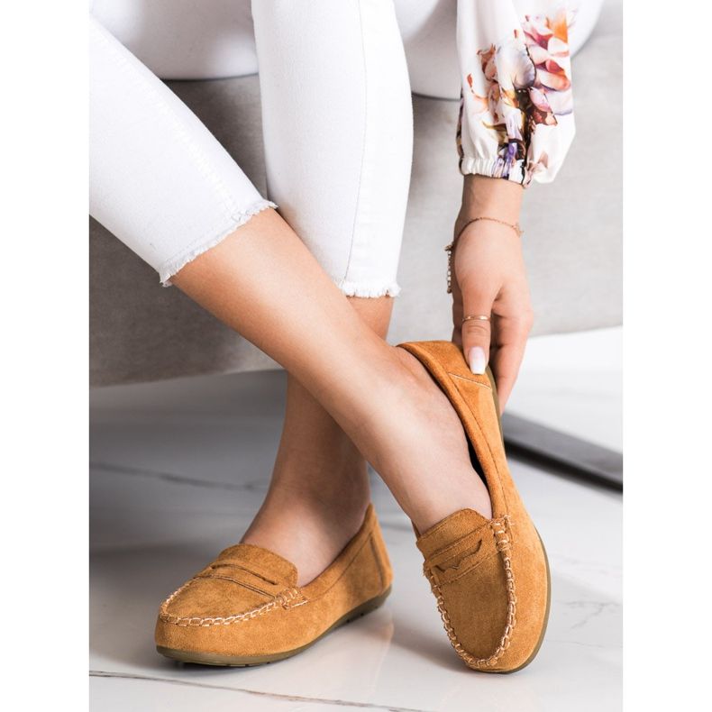 Super Me Camelowe Zamszowe Mokasyny brązowe 1