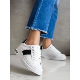 SHELOVET Casualowe Sneakersy białe czarne 2