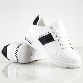 SHELOVET Casualowe Sneakersy białe czarne 1