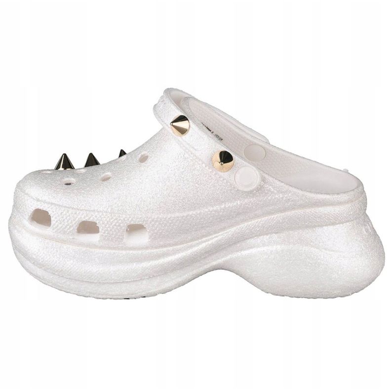 Klapki Crocs Classic Bae Glitter Stud Clog W 206783-100 białe złoty 1