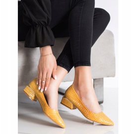 Goodin Żółte Czółenka Snake Print 1