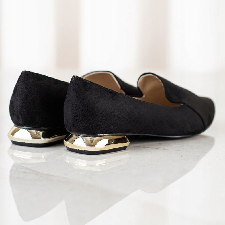 Goodin Czółenka Ze Złotym Obcasem czarne 1