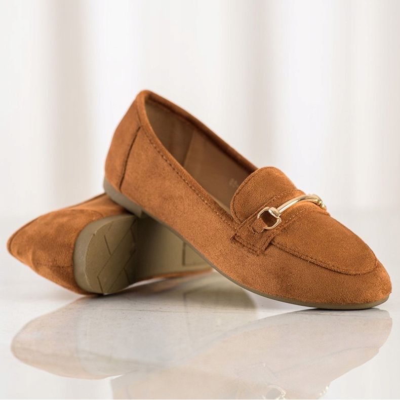 Anesia Paris Eleganckie Zamszowe Mokasyny brązowe 1