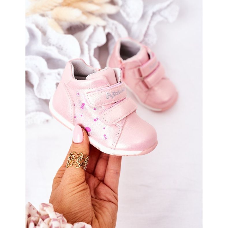 Apawwa Dziecięce Półbuty Na Rzepy Różowe Milo 2