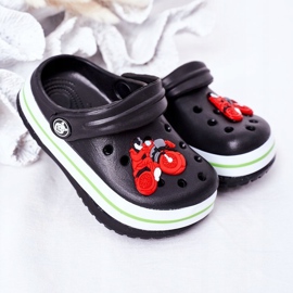 Dziecięce Piankowe Klapki Kroksy Czarne Lazy Day wielokolorowe 2