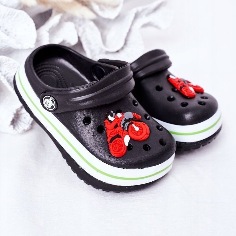 Dziecięce Piankowe Klapki Kroksy Czarne Lazy Day wielokolorowe 2