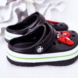 Dziecięce Piankowe Klapki Kroksy Czarne Lazy Day wielokolorowe 1