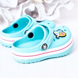 Dziecięce Piankowe Klapki Kroksy Zielono-Różowe Lazy Day zielone 1